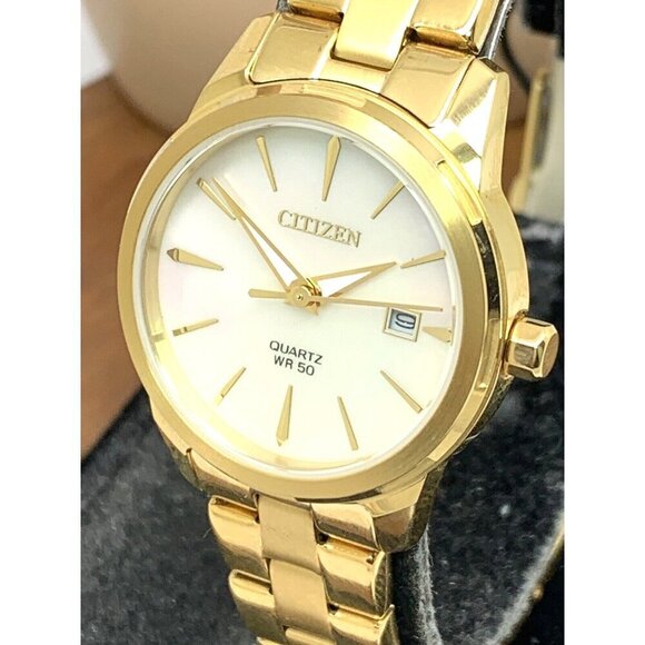 Citizen Women's Watch ERU6072-56D Mother of Pearl White Dial Gold Quartz… - Picture 13 of 14